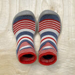 Chaussons Collégien - Rayures Blanc/Rouge/Bleu (photo 1/4)