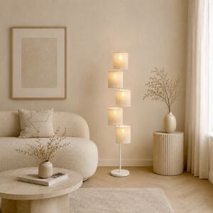 Nouveauté : Lampadaire Benigo – textile beige et métal