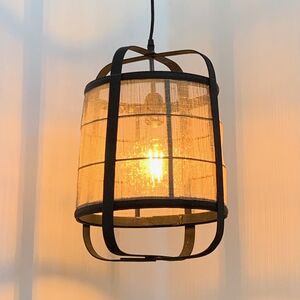 Suspension Lanterne Bamboo - Noir (photo 1/5)