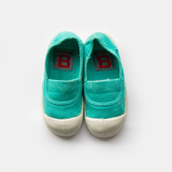 Tennis Bensimon enfant elastique turquoise (photo 1/2)