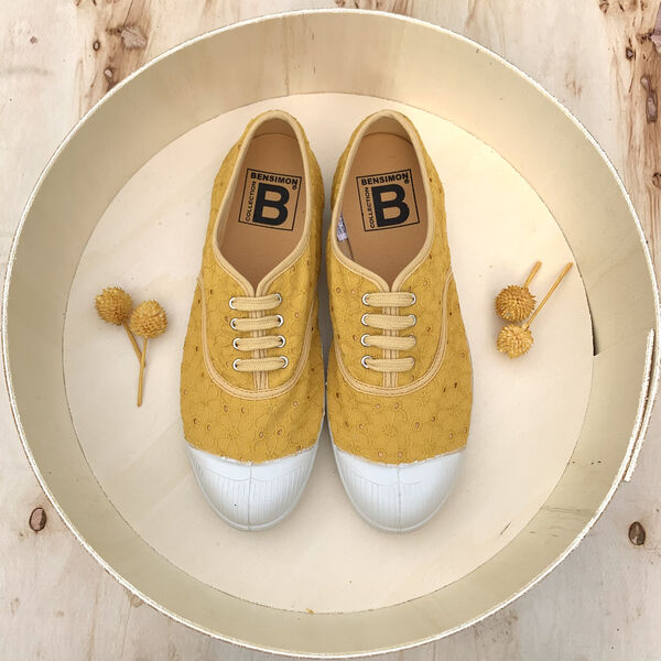 Tennis Bensimon Lacet - Broderie Safran (photo 1/7)