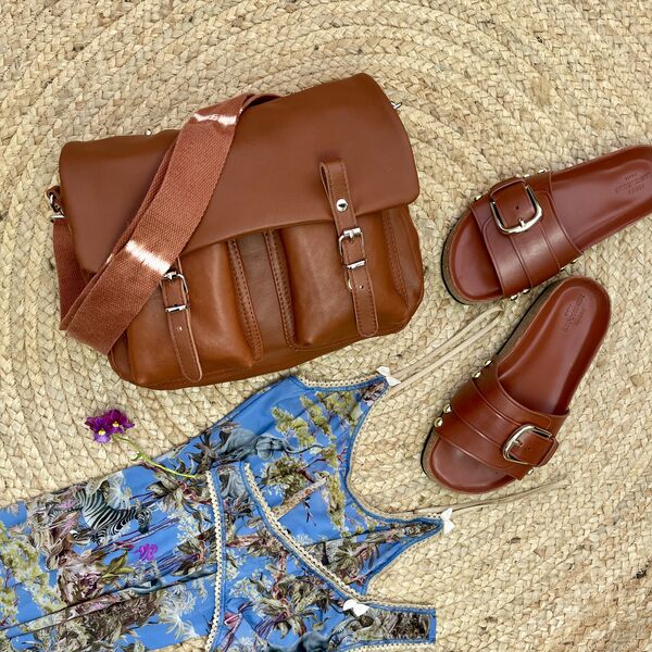Sac Craie Mini Maths - Cuir Noisette (photo 1/7)