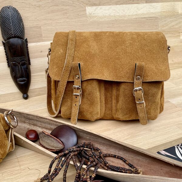 Sac Craie Mini Maths - Cuir Daim Ocker (photo 1/6)