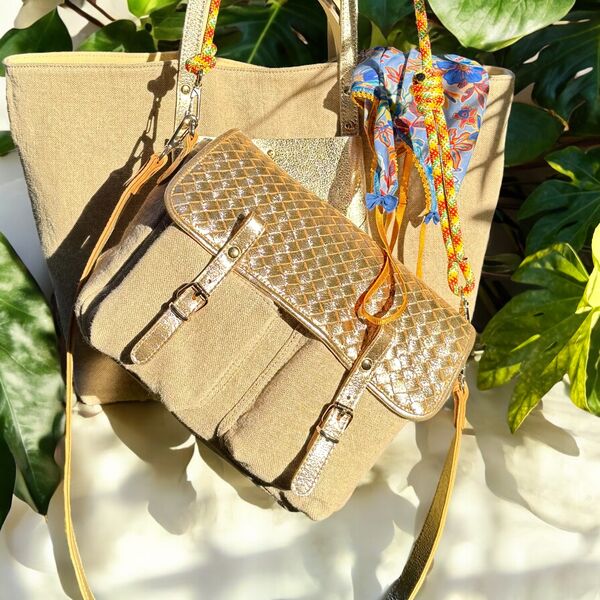 Sac Craie Mini Maths Toile Tressé Or (photo 1/7)