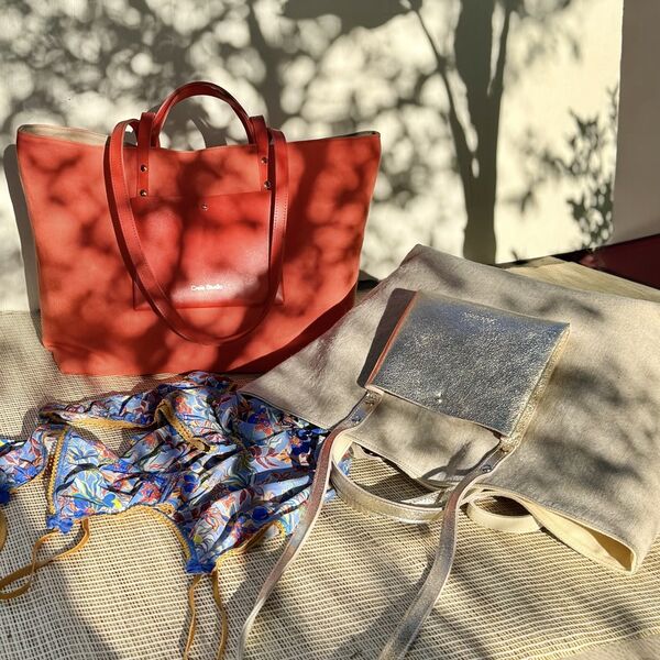 Sac Craie Cube Lin et Cuir (photo 1/12)