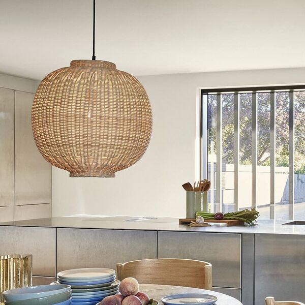 Lampe suspension Chand Round Rotin D45 H43 (photo 1/4)