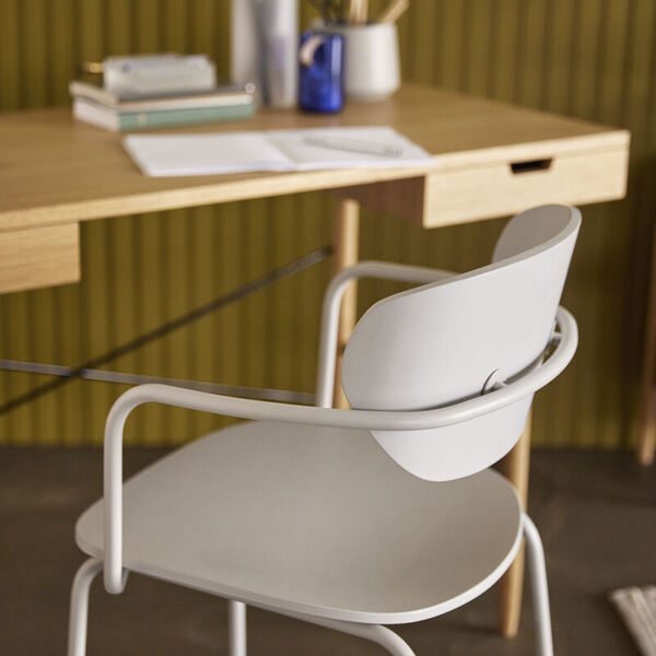 Chaise Bois métal Hübsch - Gris (photo 1/4)