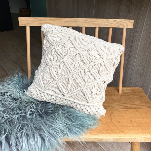 Housse de coussin BOHO macramé (photo 1/2)