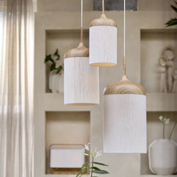Suspension Cordia – bois et textile beige (photo 1/8)