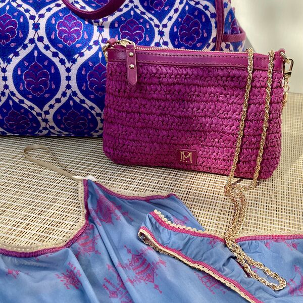 Sac Petite Mendigote - Serion Raphia Fuchsia (photo 1/3)