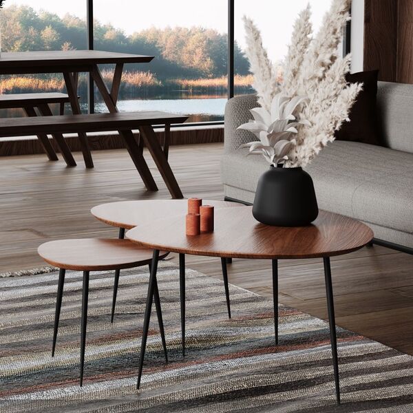 Tables basses Axio - Set de 3 Acacia (photo 1/5)