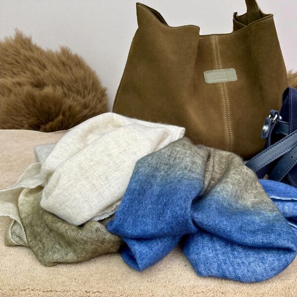 Echarpe Von Goat - Tye and Die Bleu/Gris/Blanc 200x85cm (photo 1/2)