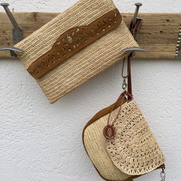 Pochette Estellon - Cookie Raphia Naturel (photo 1/2)